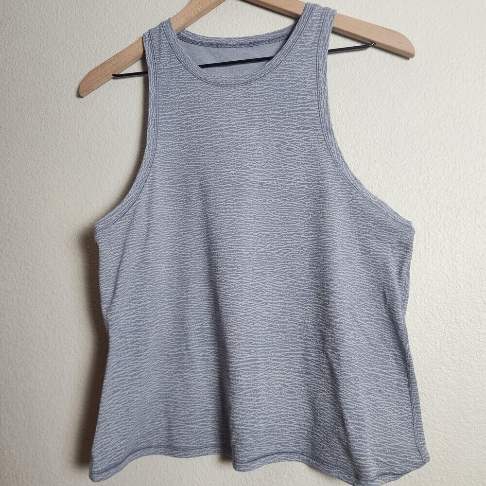 Lululemon Tank Top Womens Medium Gray Textured Racerback Athletic Gym Running